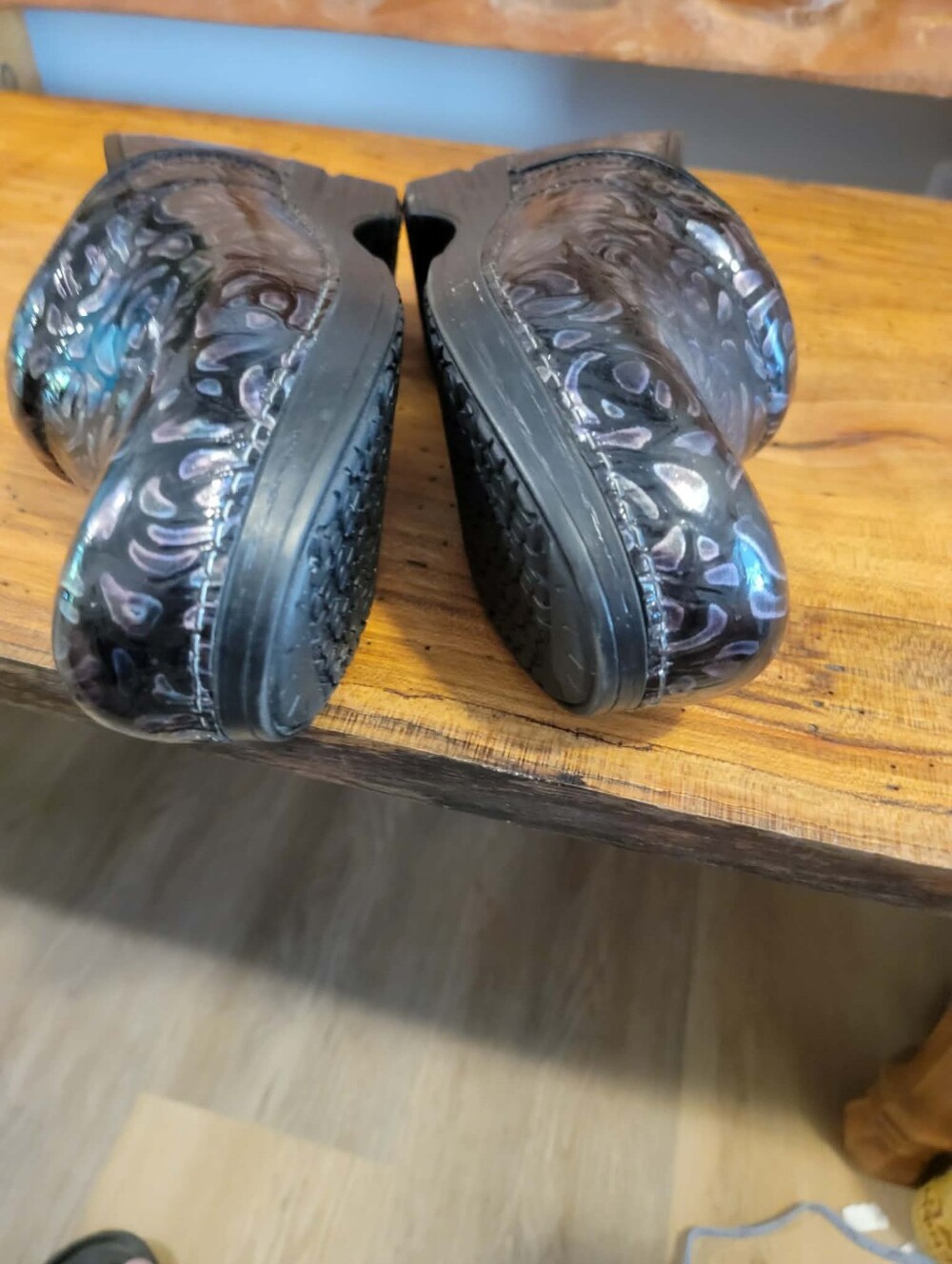 Dansko Sz 40=9 Pro XP Night Rose Black & Purple Floral Pantent Leather - Picture 7 of 10
